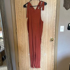 Pink Blush Orange Jumpsuit, Small